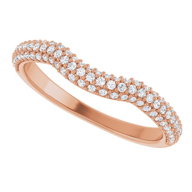 14K Rose Gold 1/4 CTW Natural Diamond Pave Contour Band
