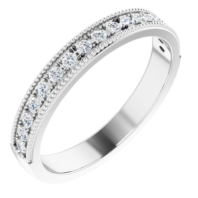 1/5 CTW Natural Diamond Anniversary Band, 2.3 mm, Milgrain Edge