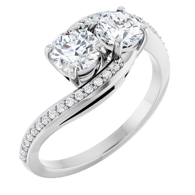 14K White Gold 1/8 CTW Natural Diamond Band for Round Ring