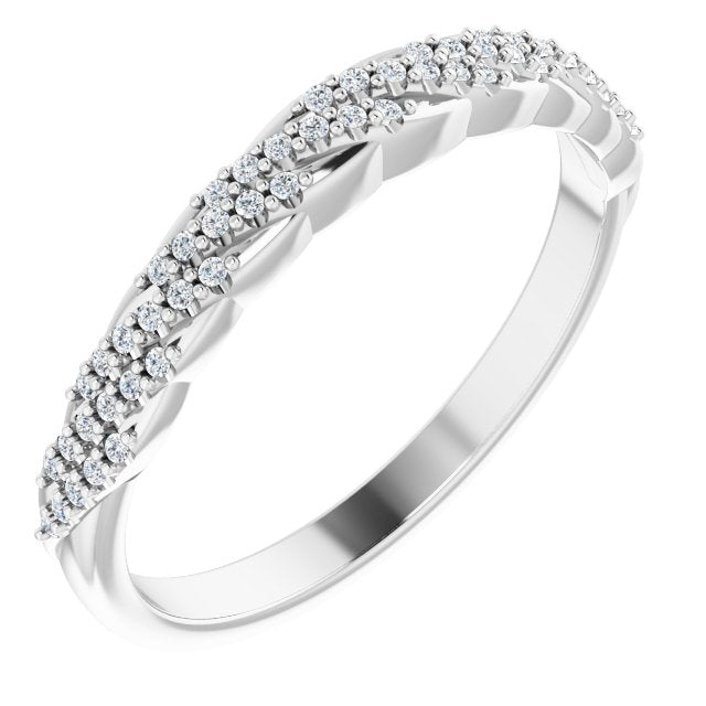14K White Gold 1/6 CTW Natural Diamond Band