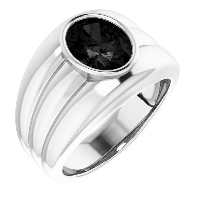 Natural Black Onyx Bezel Ring