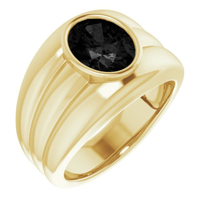Natural Black Onyx Bezel Ring