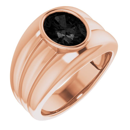 Natural Black Onyx Bezel Ring