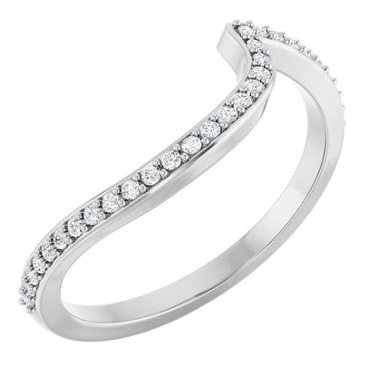 14K White Gold 1/8 CTW Natural Diamond Band for Round Ring