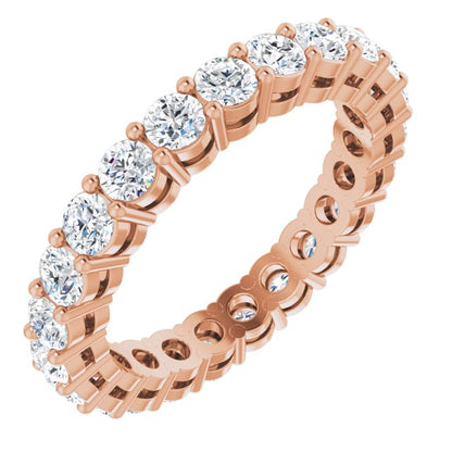 1 3/8 CTW Natural Diamond Eternity Band, 2.7 mm, Shared-Prong