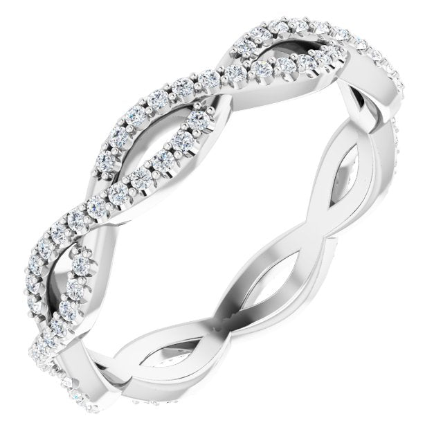 3/8 CTW Natural Diamond Infinity-Inspired Eternity Band