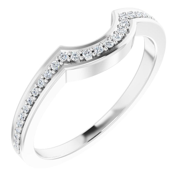 14K White Gold 1/8 CTW Natural Diamond Matching Band
