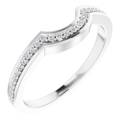 14K White Gold 1/8 CTW Natural Diamond Matching Band