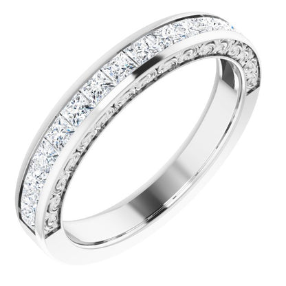 14K White Gold 7/8 CTW Natural Diamond Anniversary Band, 21.78 mm