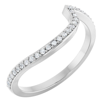 14K White Gold 1/8 CTW Natural Diamond Band for Round Ring