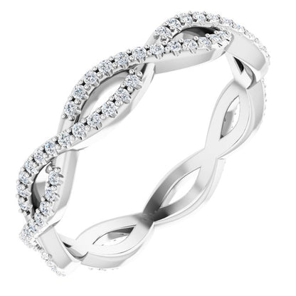 3/8 CTW Natural Diamond Infinity-Inspired Eternity Band