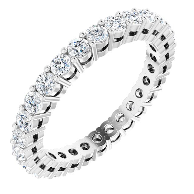 7/8 CTW Natural Diamond Eternity Band, 2.2 mm, Shared-Prong