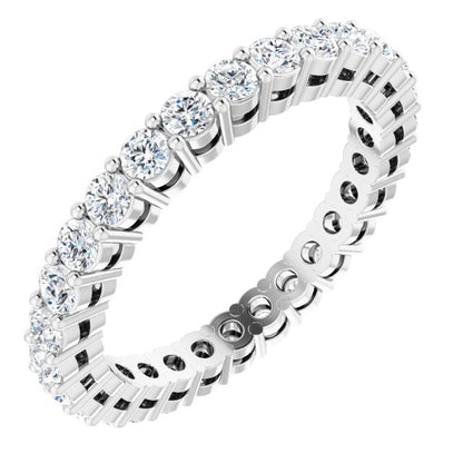 7/8 CTW Natural Diamond Eternity Band, 2.2 mm, Shared-Prong