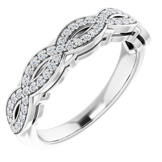 14K White Gold 1/4 CTW Natural Diamond Anniversary Band, 4.22 mm