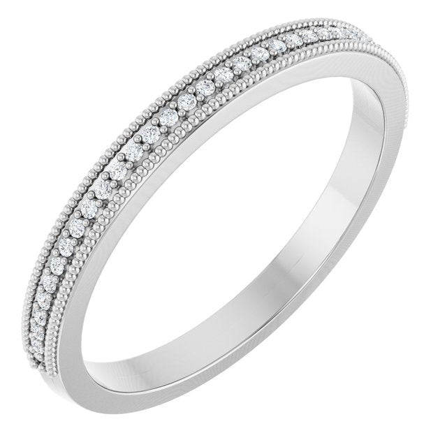 14K White Gold .08 CTW Natural Diamond Anniversary Band