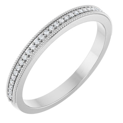 14K White Gold .08 CTW Natural Diamond Anniversary Band