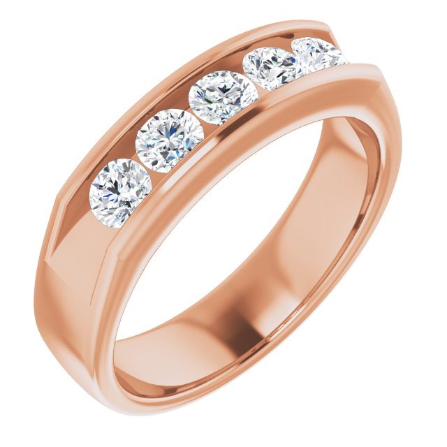 14K Rose Gold 1 1/5 CTW Natural Diamond Band