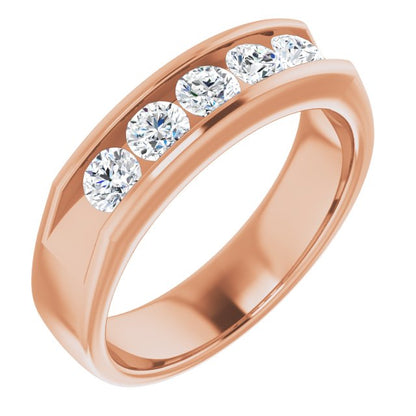 14K Rose Gold 1 1/5 CTW Natural Diamond Band