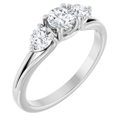 3/4 CTW Natural Diamond Three-Stone Engagement Ring