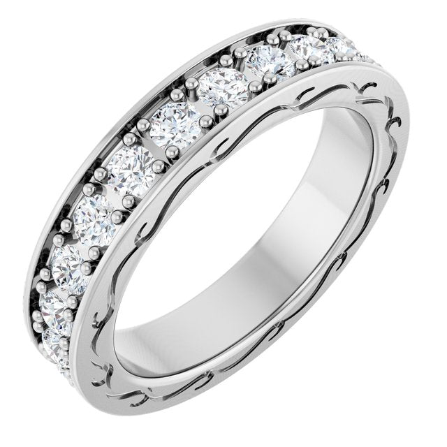 1 3/8 CTW Natural Diamond Eternity Band, 3.26 x 20.38 mm