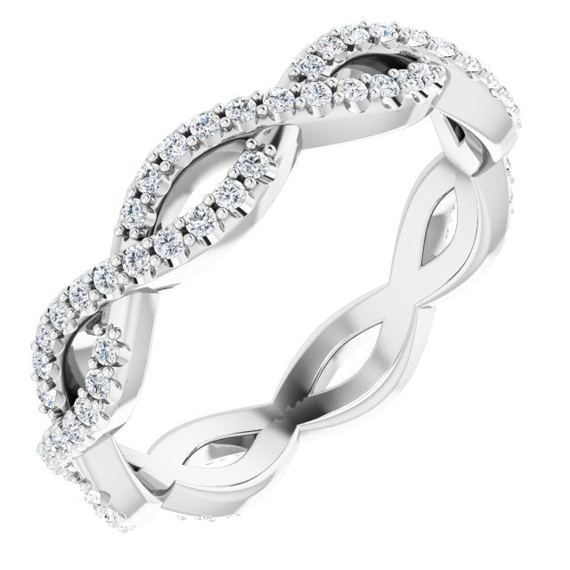 3/8 CTW Natural Diamond Infinity-Inspired Eternity Band