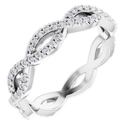 3/8 CTW Natural Diamond Infinity-Inspired Eternity Band