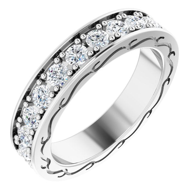 1 3/8 CTW Natural Diamond Eternity Band, 3.26 x 20.38 mm