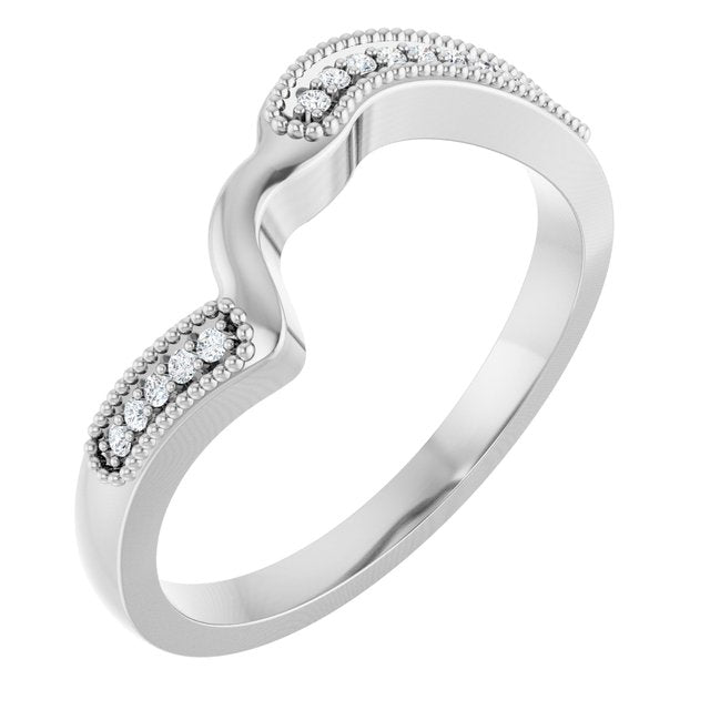 14K White Gold .06 CTW Natural Diamond Band