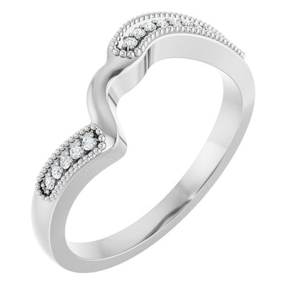 14K White Gold .06 CTW Natural Diamond Band