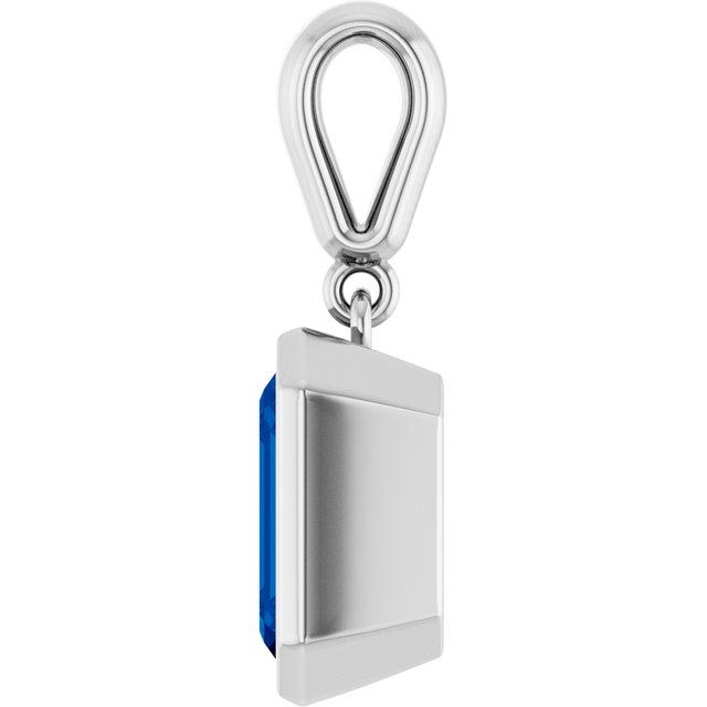 Lab-Grown Blue Sapphire Charm/Pendant