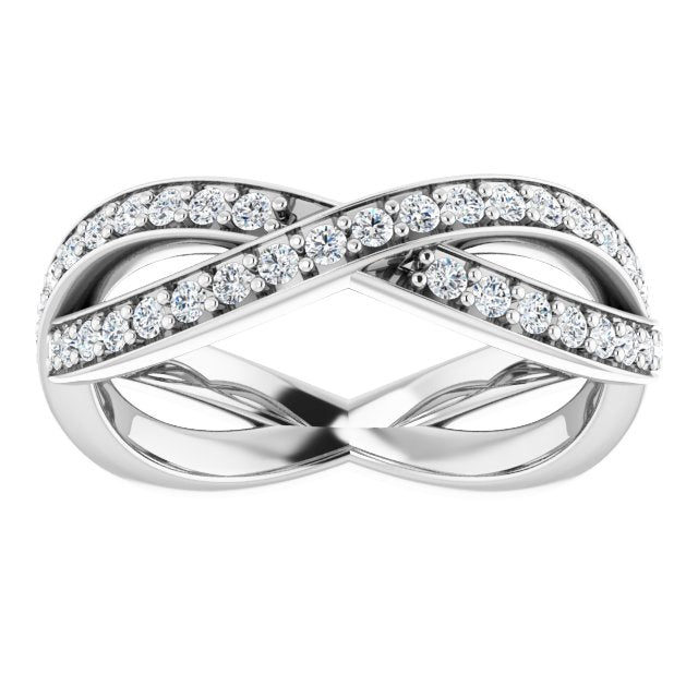 14K White Gold 1/2 CTW Natural Diamond Round Eternity Band