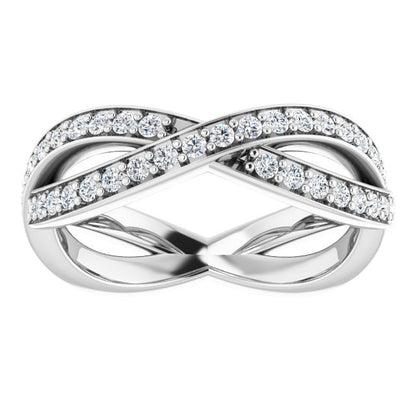 14K White Gold 1/2 CTW Natural Diamond Round Eternity Band