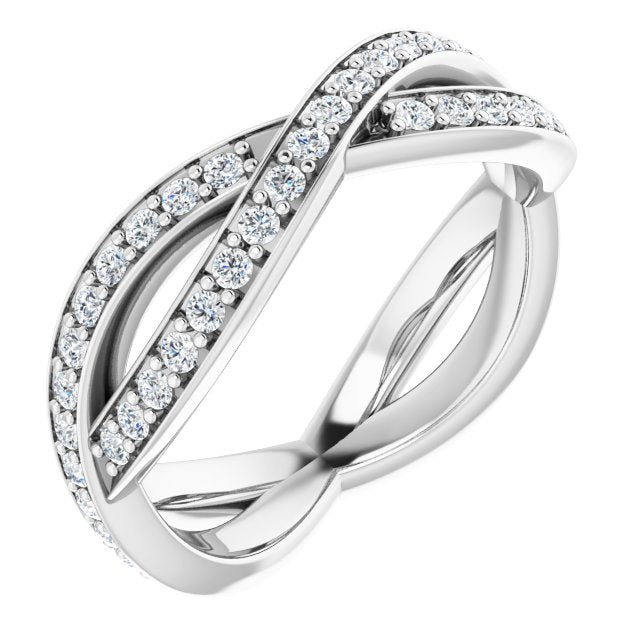 14K White Gold 1/2 CTW Natural Diamond Round Eternity Band