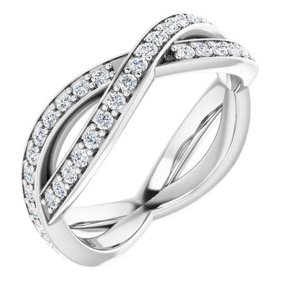 14K White Gold 1/2 CTW Natural Diamond Round Eternity Band