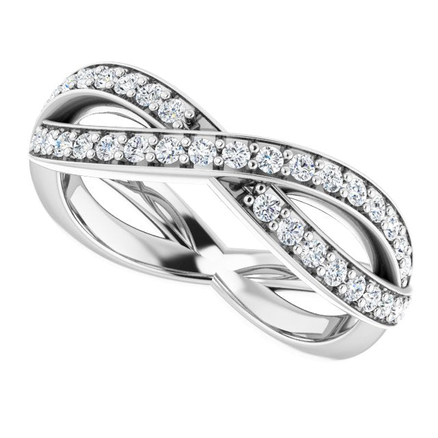 14K White Gold 1/2 CTW Natural Diamond Round Eternity Band