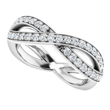 14K White Gold 1/2 CTW Natural Diamond Round Eternity Band