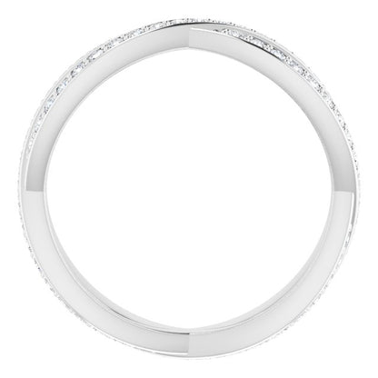 14K White Gold 1/2 CTW Natural Diamond Round Eternity Band