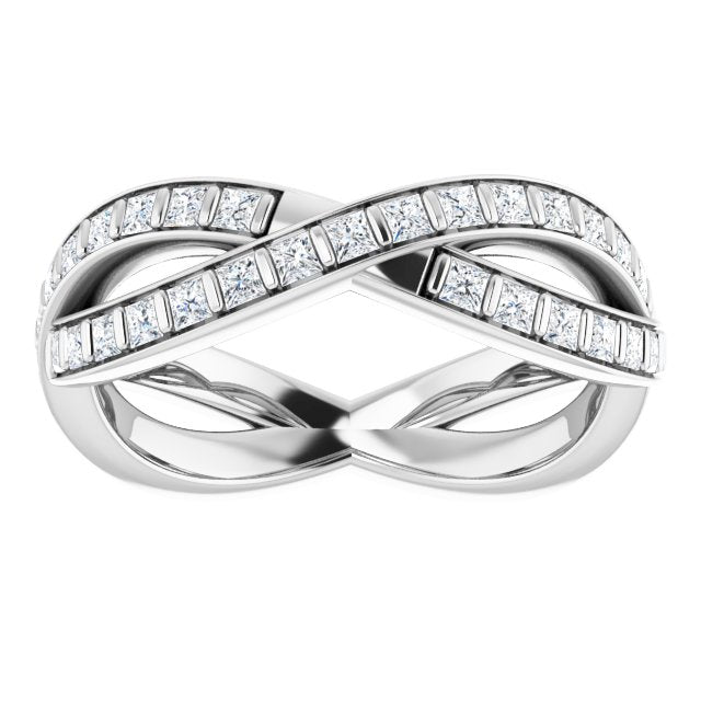 14K White Gold 9/10 CTW Natural Diamond Square Eternity Band
