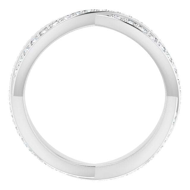 14K White Gold 1/2 CTW Natural Diamond Round Eternity Band