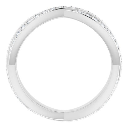 14K White Gold 1/2 CTW Natural Diamond Round Eternity Band