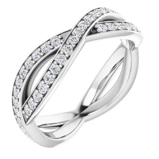 14K White Gold 1/2 CTW Natural Diamond Round Eternity Band
