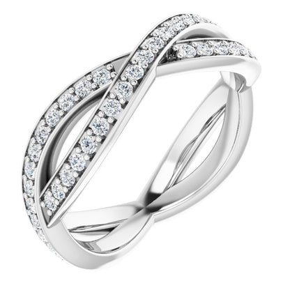 14K White Gold 1/2 CTW Natural Diamond Round Eternity Band