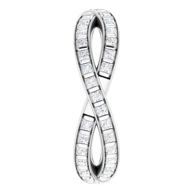 14K White Gold 9/10 CTW Natural Diamond Square Eternity Band