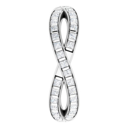 14K White Gold 9/10 CTW Natural Diamond Square Eternity Band