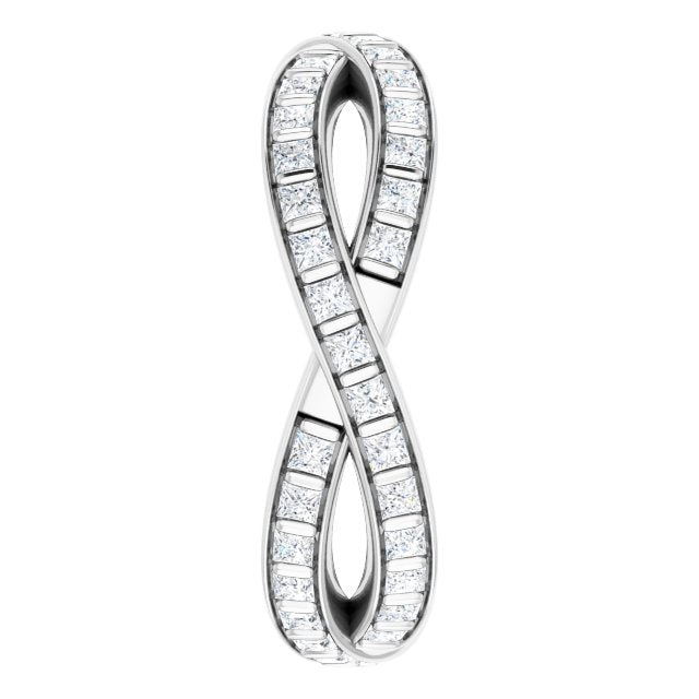 14K White Gold 9/10 CTW Natural Diamond Square Eternity Band