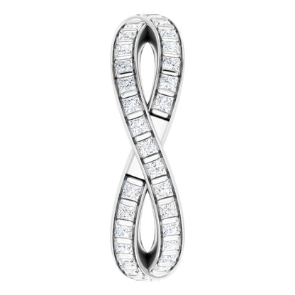 14K White Gold 9/10 CTW Natural Diamond Square Eternity Band