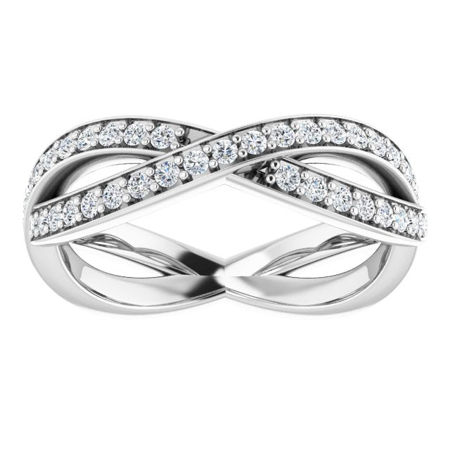 14K White Gold 1/2 CTW Natural Diamond Round Eternity Band