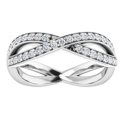 14K White Gold 1/2 CTW Natural Diamond Round Eternity Band