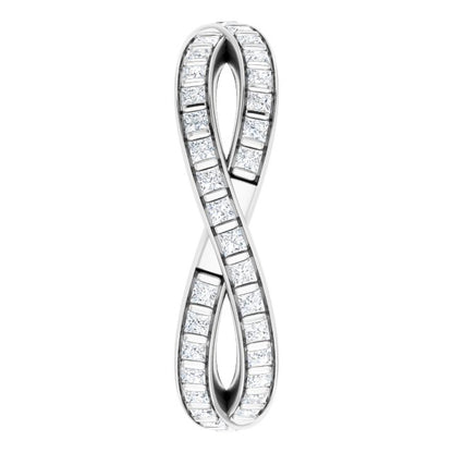 14K White Gold 1 CTW Natural Diamond Square Eternity Band