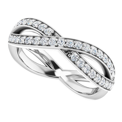 14K White Gold 1/2 CTW Natural Diamond Round Eternity Band